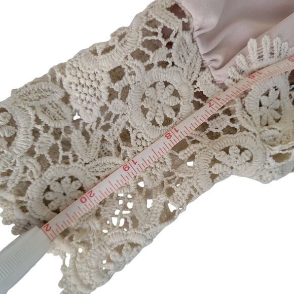 Cottage Core Regency Bridgerton Lace Blouse Pastel Pink By Kyuri LG - Picture 7 of 12